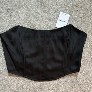 NWT Showpo Black Strapless Corset Top